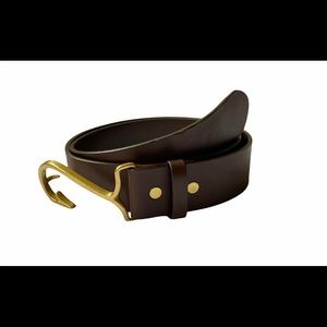 Men’s Vineyard Vines Leather Brass Hook Belt ~ 38